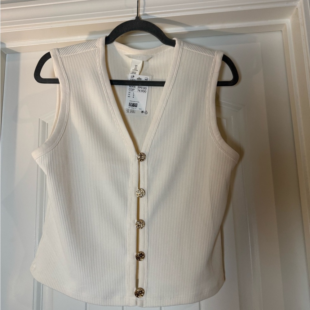 H&M cream Sleeveless Top